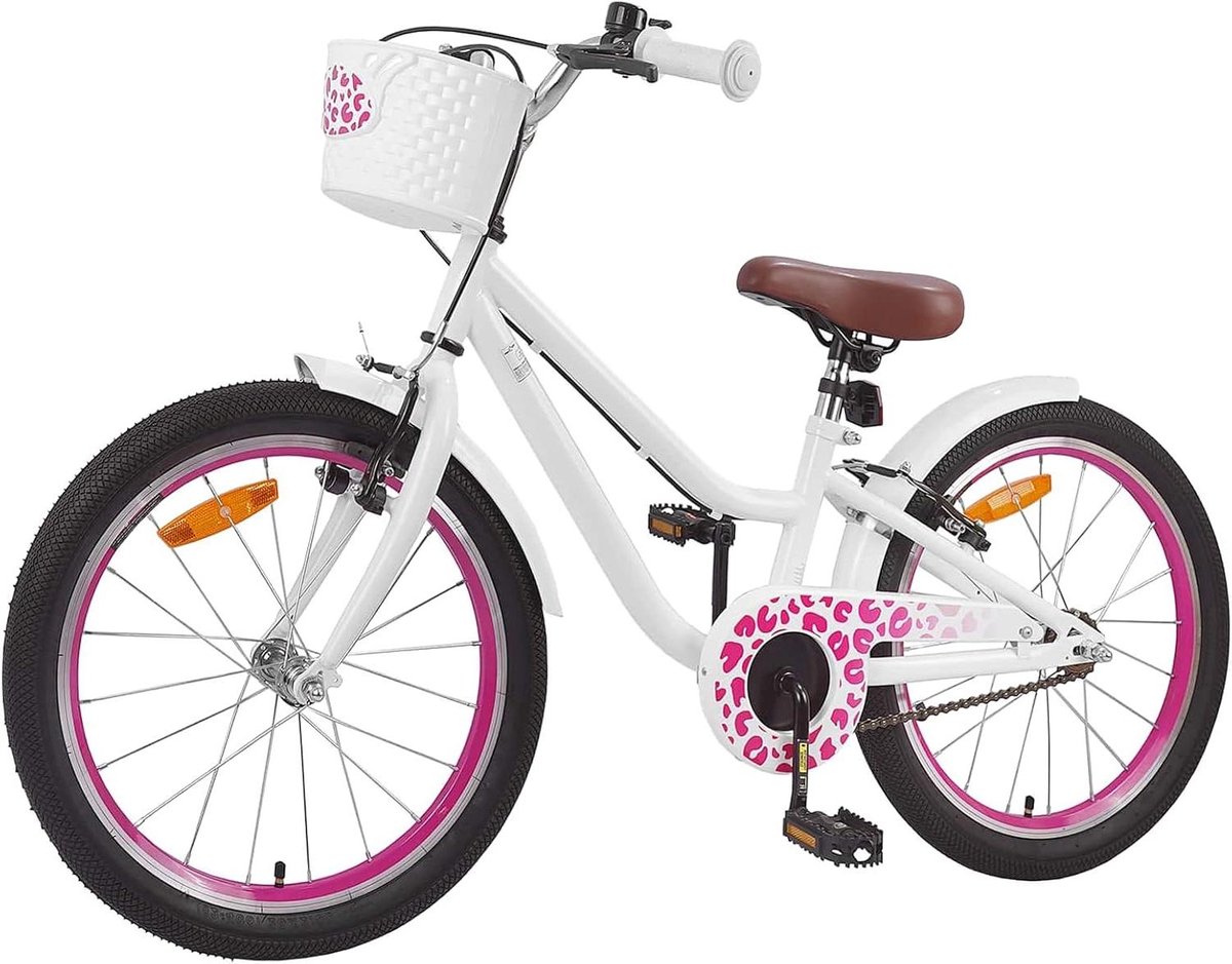 Kinderfiets met steunwielen - Jongensmeisjes fiets - Fietstraining en groei - Verstelbaar zadel en stuur - 20 inch - Wit Kinderfiets kopen online
