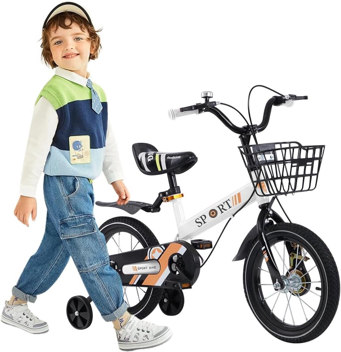 kinderfiets met zijwielen en mand 12 t m 18 inch voor jongens en meisjes 2 8 jaar