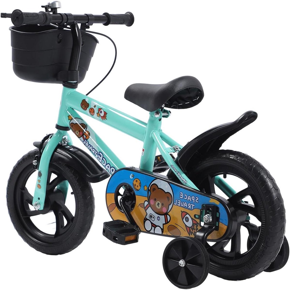 Kinderfiets met Zijwieltjes - Loopfiets Kinderfiets - Veilig Leren Fietsen - Verstelbaar Zadel en Stuur - 12 Inch Wielmaat - Groen Kinderfiets kopen online