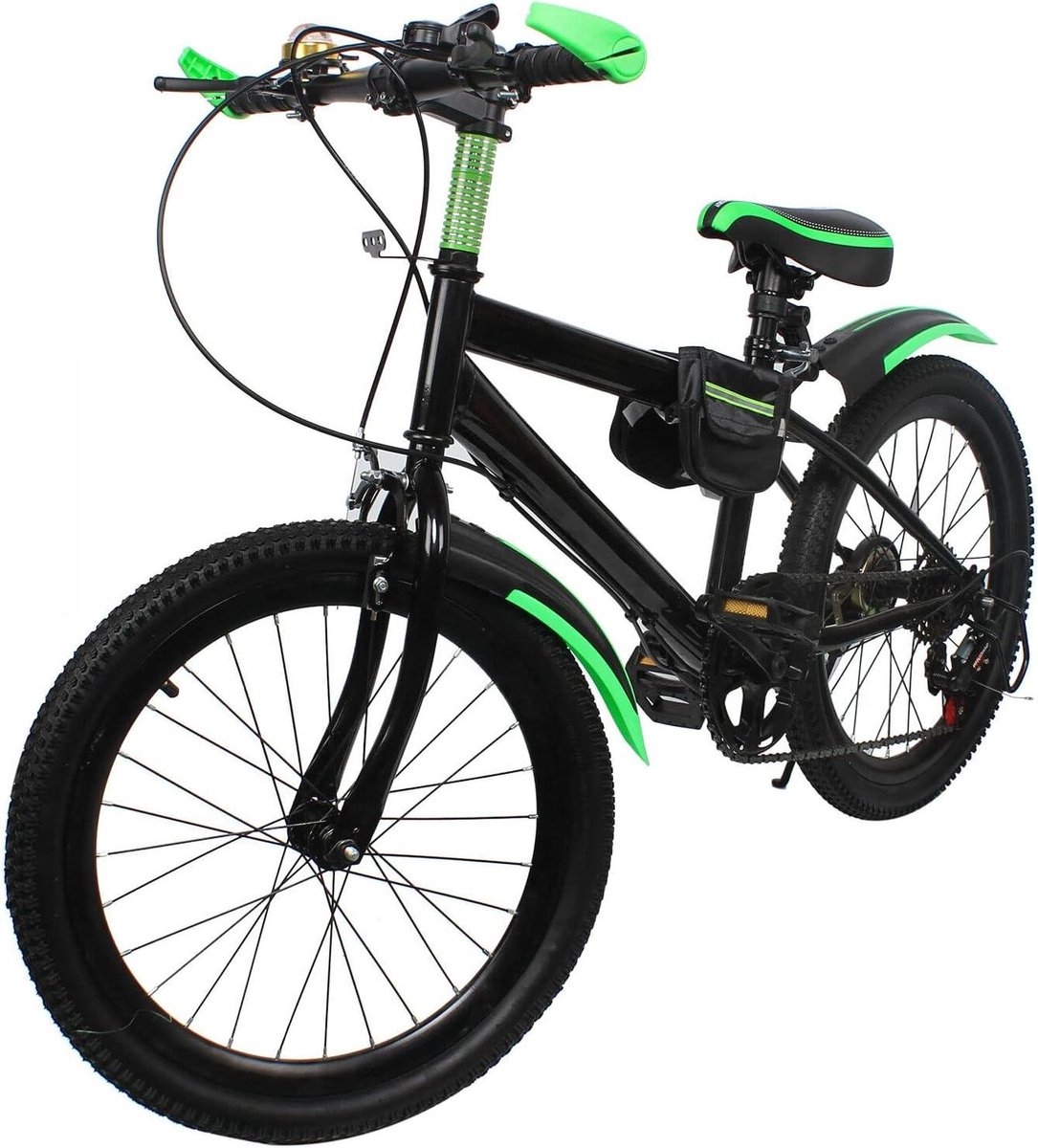 Kinderfiets Mountainbike - Jongens Meisjes Fiets - Buiten Avontuur - Dubbele Schijfrem - 20 Inch - Groen Kinderfiets kopen online