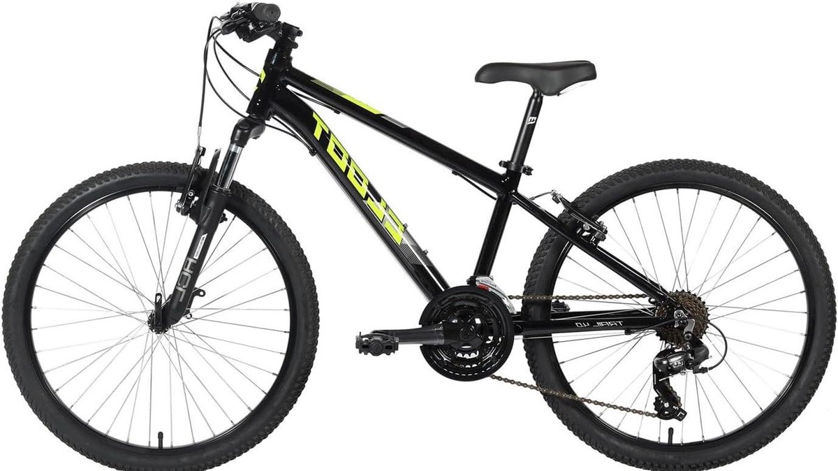 Kinderfiets - Mountainbike Kinder - Buitenavonturen - Verende Voorvork - 24 inch - Zwart Kinderfiets kopen online