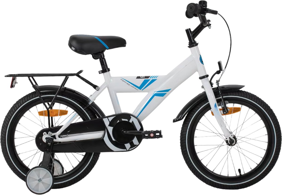 Kinderfiets Mountainbike – Voor jongens en meisjes van 5–9 jaar – Lichtgewicht, met bagagedrager – 41 cm / 46 cm wielen, wit Kinderfiets kopen online