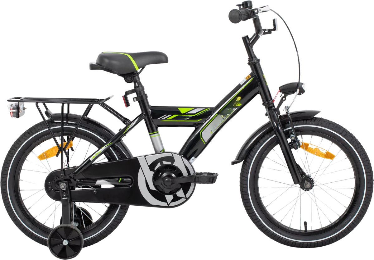 Kinderfiets Mountainbike – Voor jongens en meisjes van 5–9 jaar – Lichtgewicht, met bagagedrager – 41 cm / 46 cm wielen, zwart Kinderfiets kopen online