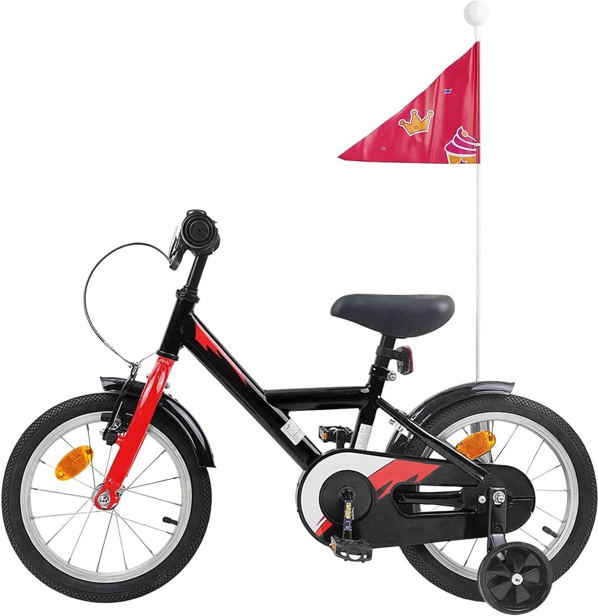 Kinderfiets - Peuter fiets - Buiten spelen - Stevig stalen frame - 14 inch - Zwart Kinderfiets kopen online