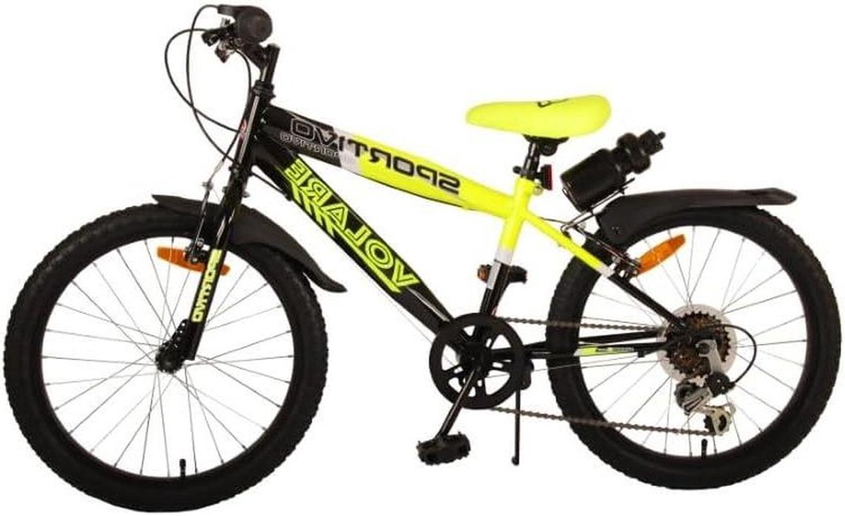 kinderfiets sportfiets meisjes buiten spelen 7 versnellingen 20 inch geel