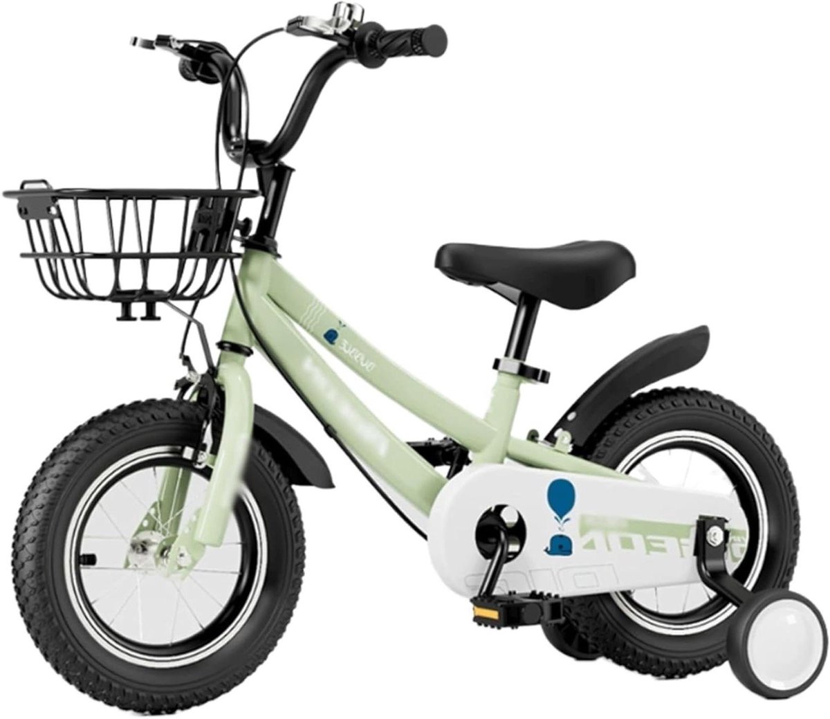 Kinderfiets - Trapfiets met zijwieltjes - Leren fietsen - Verstelbaar stuur en zadel - 12-18 inch - Groen Kinderfiets kopen online