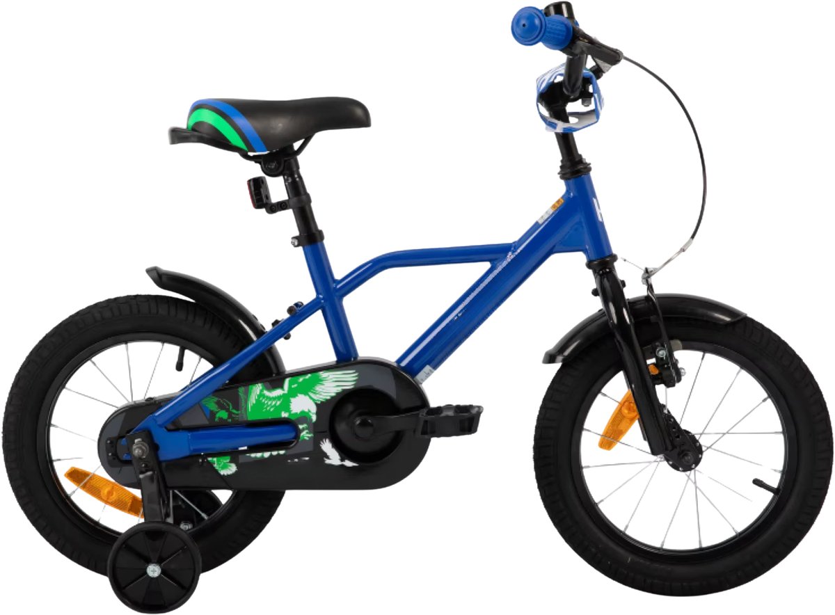 kinderfiets voor jongens 3 9 jaar met stabilisatoren handrem en terugtraprem 30 51 cm blauw