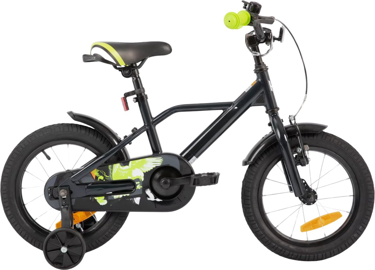 kinderfiets voor jongens 3 9 jaar met stabilisatoren handrem en terugtraprem 30 51 cm zwart