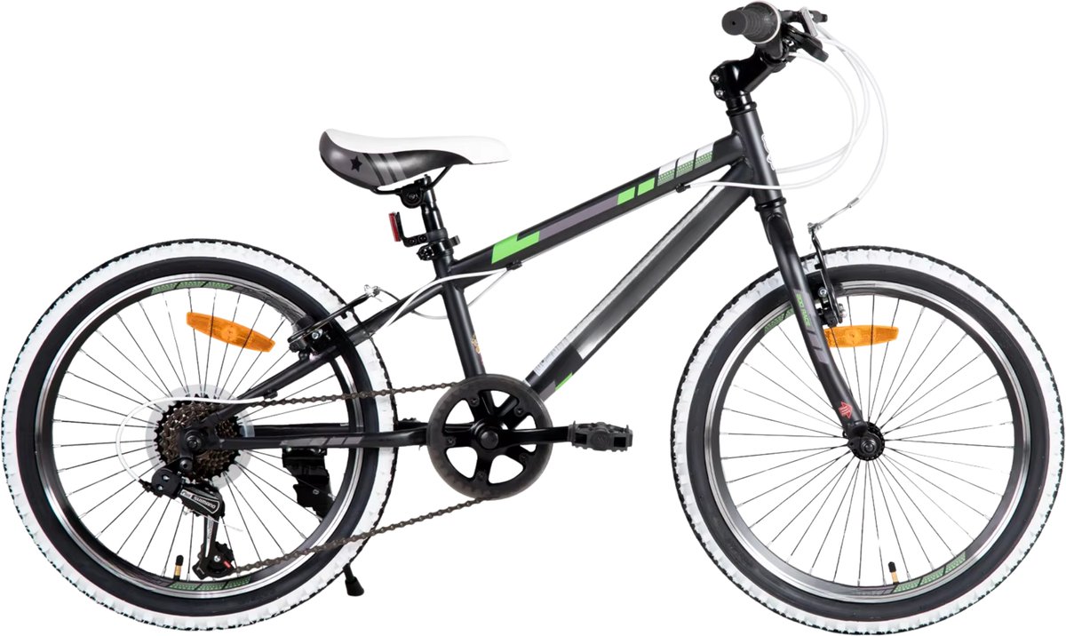 Kinderfiets – Voor kinderen 7-12 jaar – Mountainbike, 1 of 7 versnellingen – 51-61 cm, zwart Kinderfiets kopen online