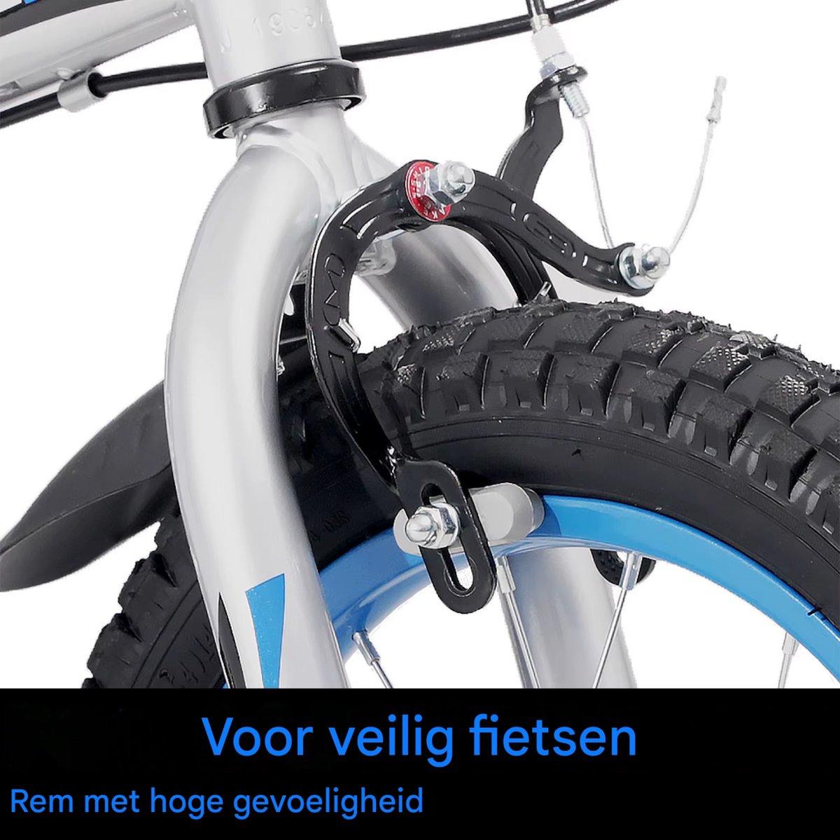 Kinderfiets – Voor kinderen van 2-4 jaar – Met zijwieltjes en Klinghandrem – Blauw, 36 cm Kinderfiets kopen online