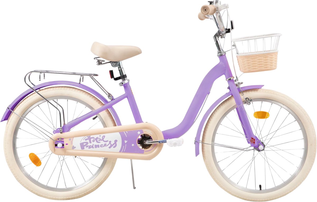 Kinderfiets – Voor kinderen van 3-10 jaar – Met zijwieltjes, fietsmandje en bagagerek – Paars, 51 cm Kinderfiets kopen online