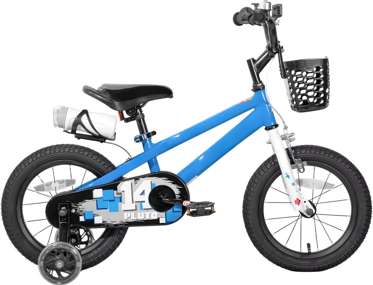 kinderfiets voor kinderen van 3 12 jaar met oplichtende zijwieltjes blauw 30 cm