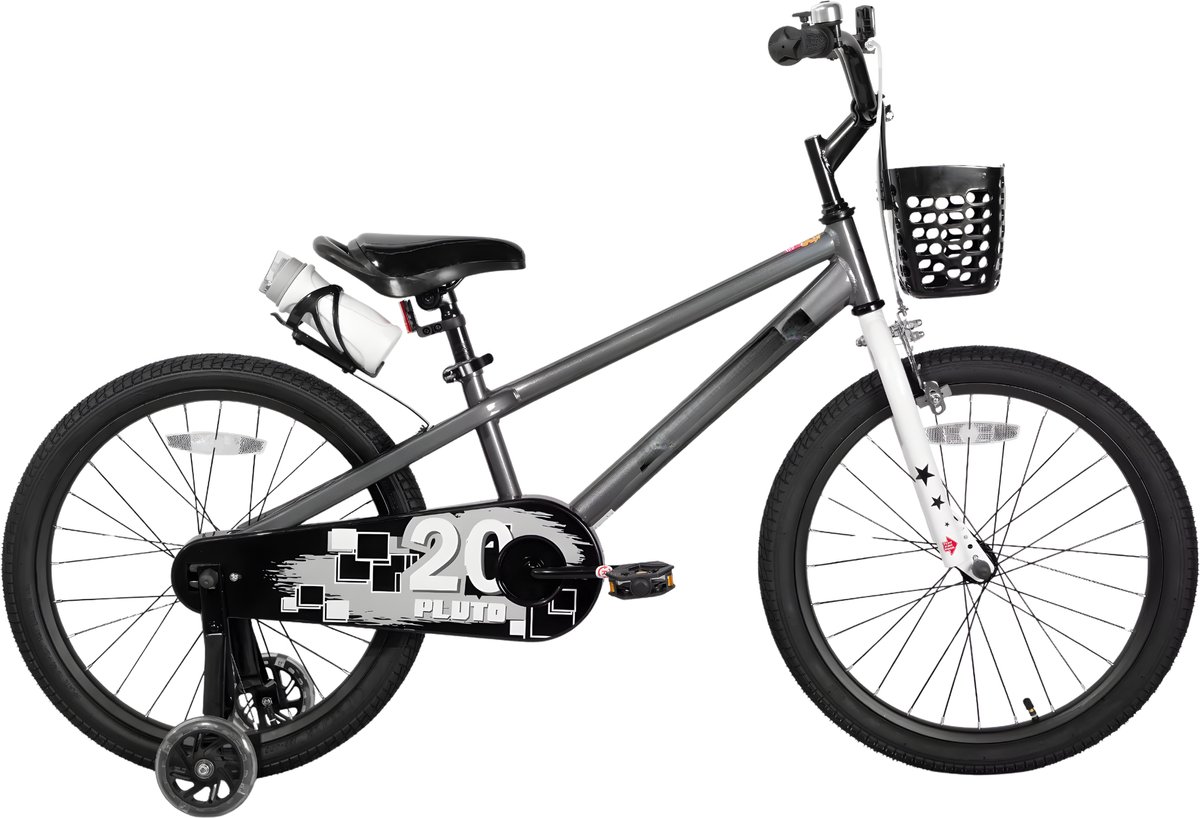 kinderfiets voor kinderen van 3 12 jaar met oplichtende zijwieltjes grijs 51 cm