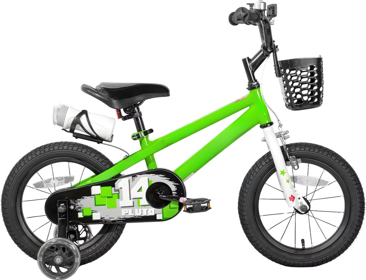 Kinderfiets – Voor kinderen van 3-12 jaar – Met oplichtende zijwieltjes – Groen, 36 cm Kinderfiets kopen online
