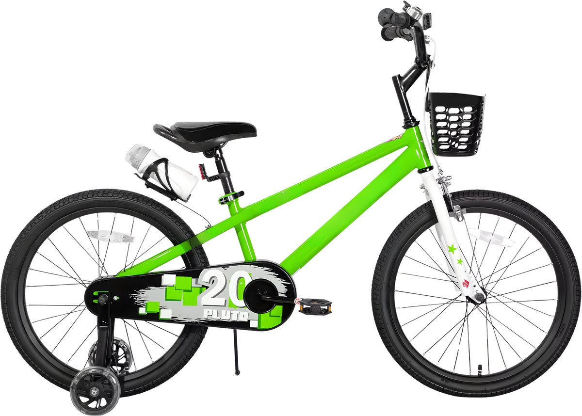Kinderfiets – Voor kinderen van 3-12 jaar – Met oplichtende zijwieltjes – Groen, 51 cm Kinderfiets kopen online