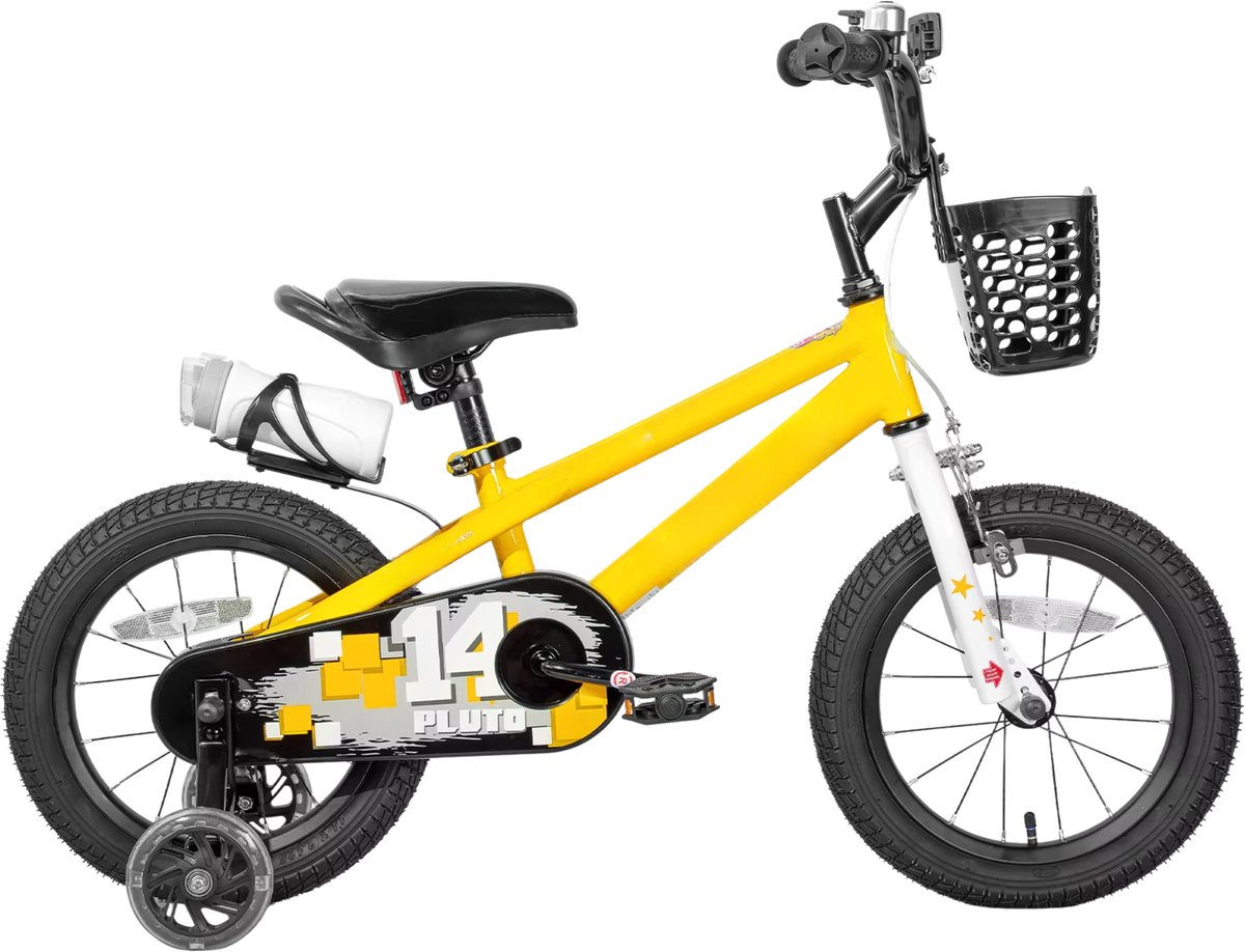 kinderfiets voor kinderen van 3 12 jaar met oplichtende zijwieltjes oranje 41 cm