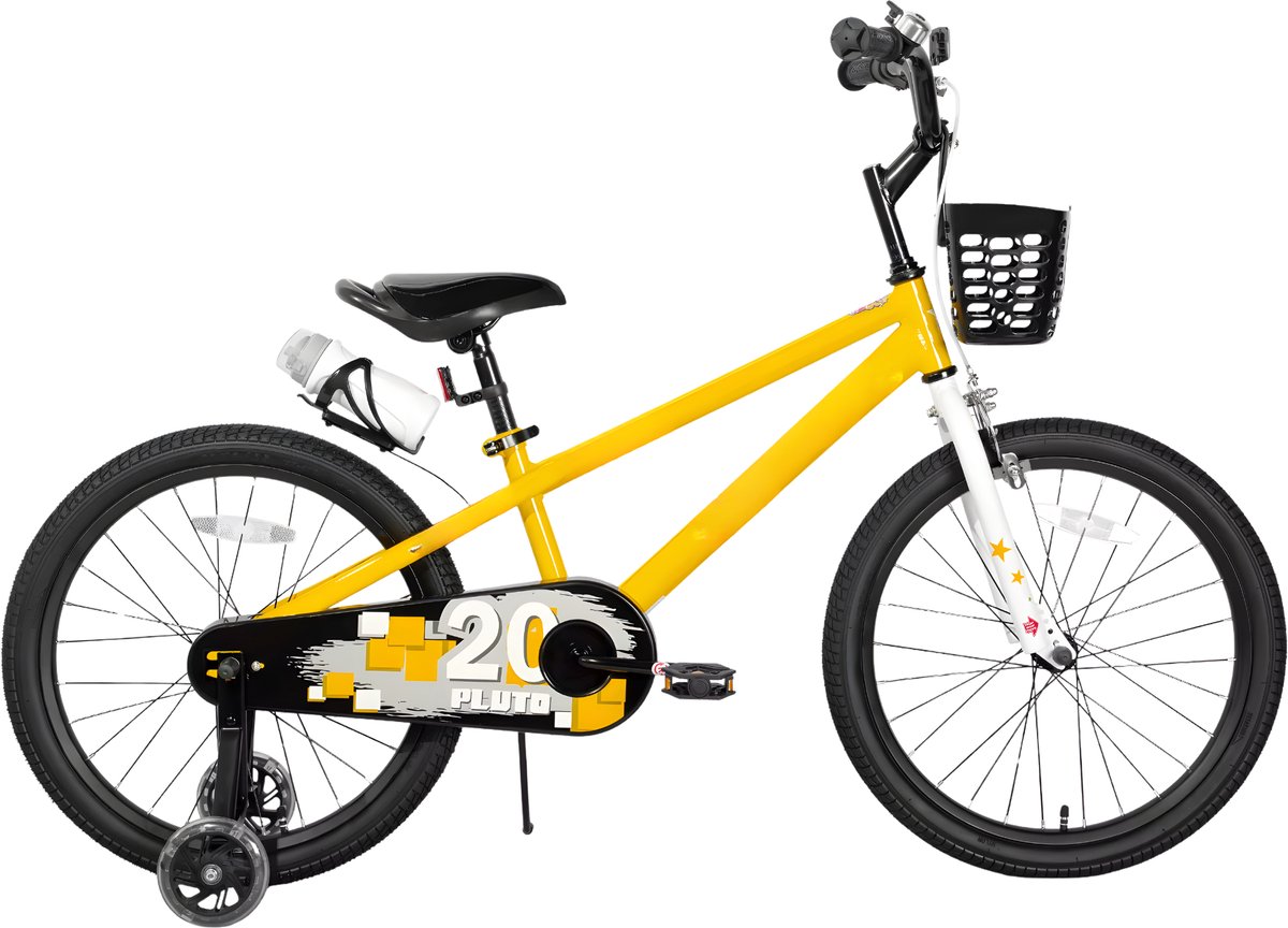 Kinderfiets – Voor kinderen van 3-12 jaar – Met oplichtende zijwieltjes – Oranje, 46 cm Kinderfiets kopen online