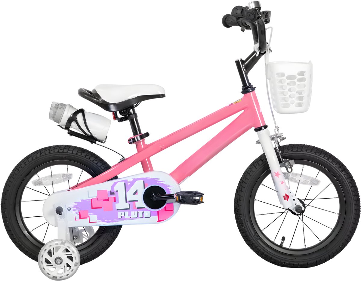 Kinderfiets – Voor kinderen van 3-12 jaar – Met oplichtende zijwieltjes – Paars, 41 cm Kinderfiets kopen online