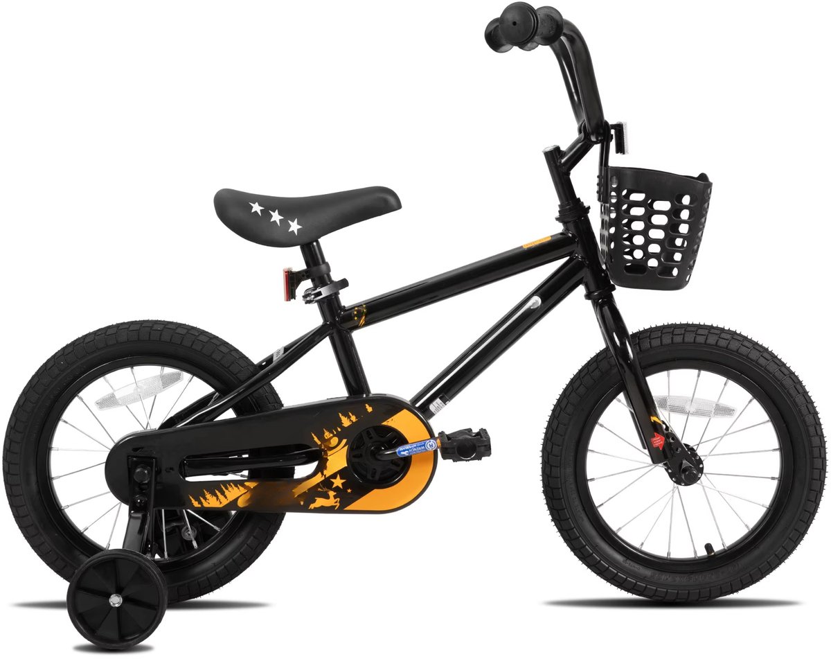 kinderfiets voor meisjes van 3 10 jaar met zijwieltjes kettingbeschermer en mandje 36 cm 41 cm 51 cm wielen zwart