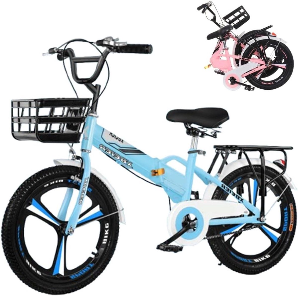 Kinderfiets - Vouwfiets - Veilig Fietsen - Dubbele Remmen - 20 Inch - Zwart Kinderfiets kopen online