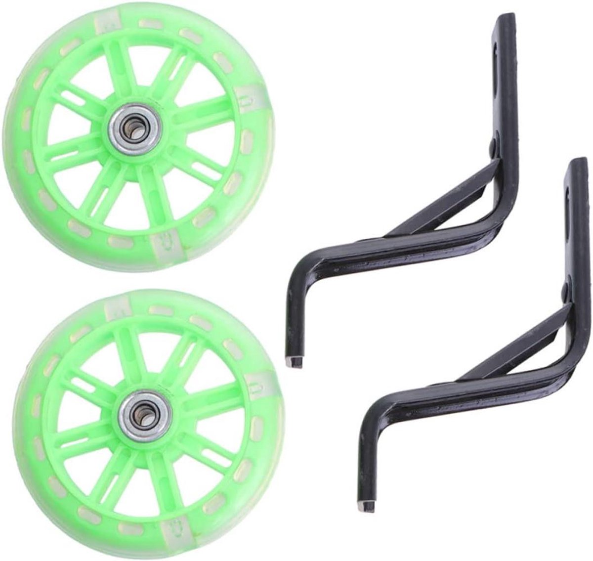 Kinderfiets Zijwieltjes - Hulpwielen Fiets - Balans Leren - Knipperend Licht - 12 Inch - Groen Kinderfiets kopen online