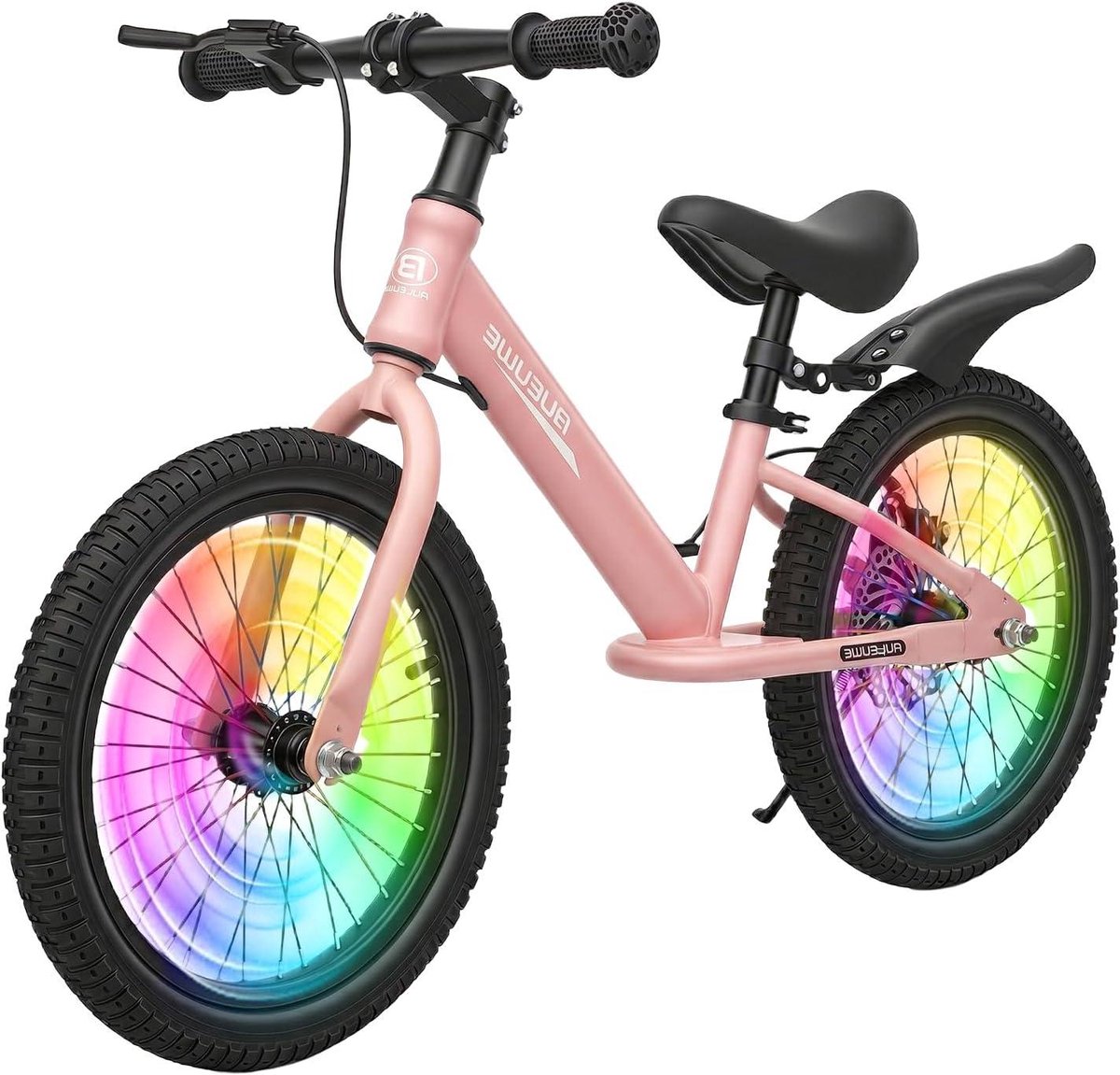 Kinderloopfiets - Loopfiets kinderen - Leren fietsen - Veilige schijfrem - 16 inch - Roze Kinderfiets kopen online