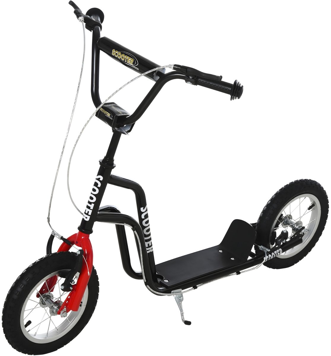 kinderstep met verstelbaar stuur step met 12 inch wielen zwart