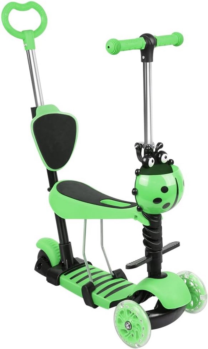 kleurrijke driewielfiets voor kinderen opvouwbare scooter met led wielen en verstelbare zitplaats