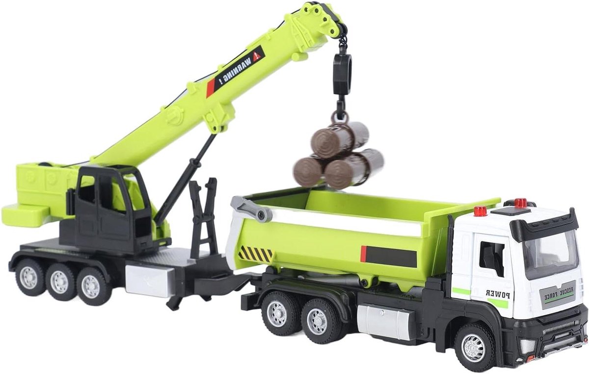 Kraan Kiepwagen Speelgoed - Bouwvoertuig Model - Kinderspel Uren - Realistisch Ontwerp - 44 x 13 x 10 cm - Groen Speelgoedkruiwagen kopen online