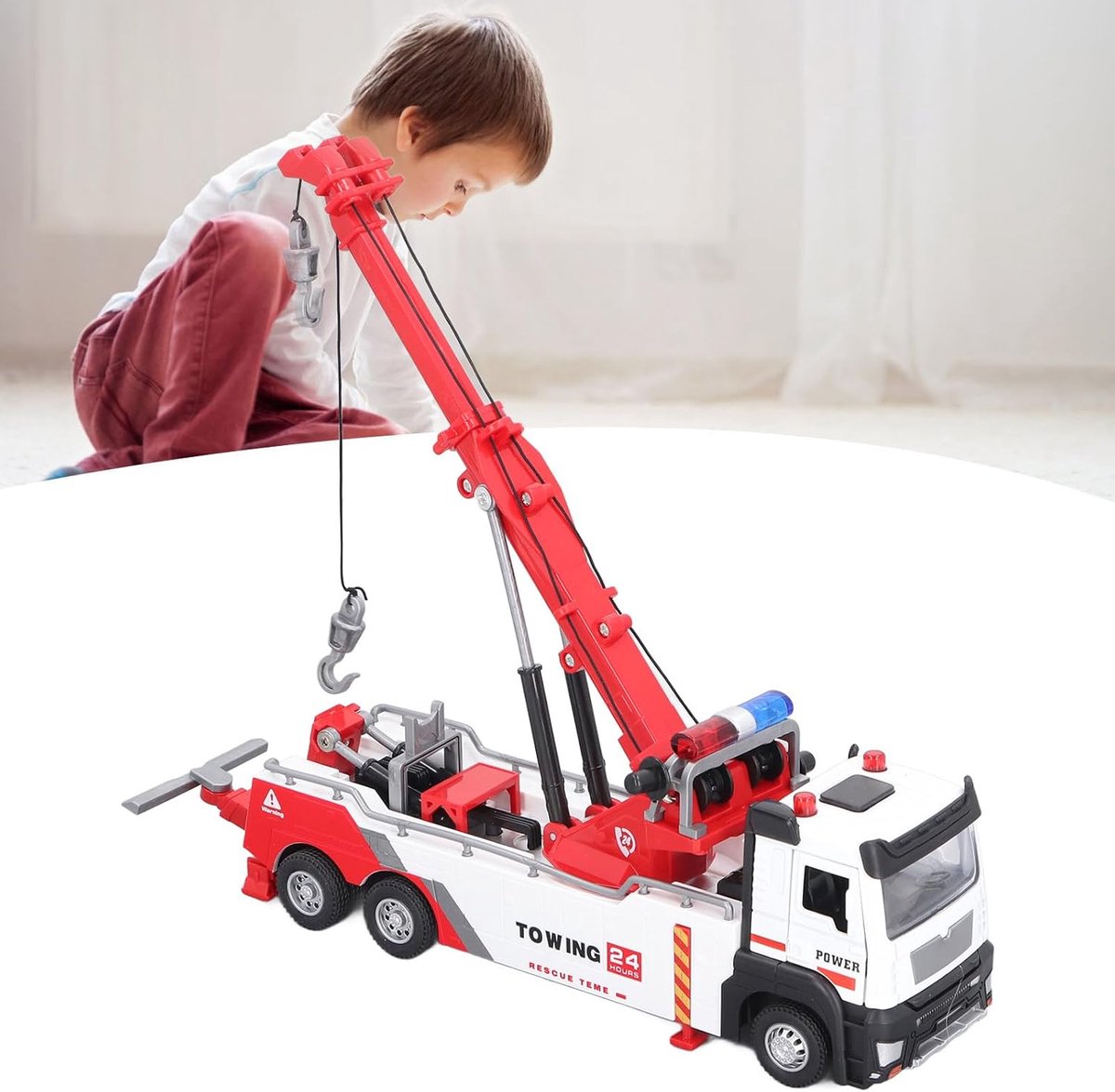 Kraanwagen Speelgoed - Bouwvoertuig Model - Kinderen Spelen - 360 Graden Roterende Arm - 25 x 13 x 12 cm Speelgoedkruiwagen kopen online