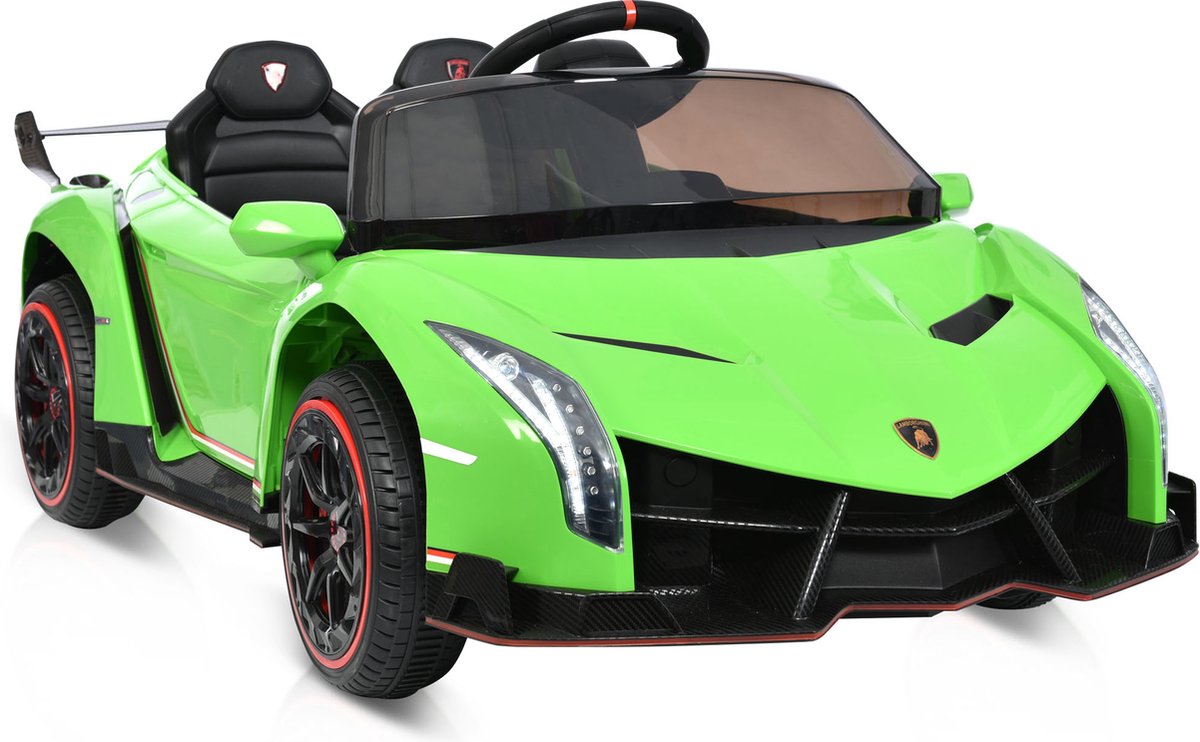 lamborghini veneno elektrische kinderauto accuvoertuig op afstand bestuurbaar veilig voor kinderen mp3 muziek verlichting groen