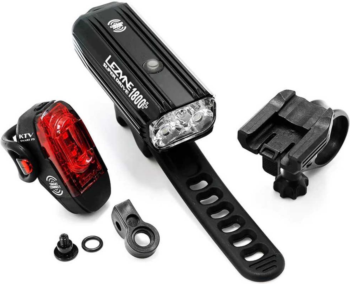 Lezyne Super Drive Smart 1800+ / Ktv Pro Smart Loaded Kit Lichtset Zilver 1800 / 75 Lumens Fiets kopen online