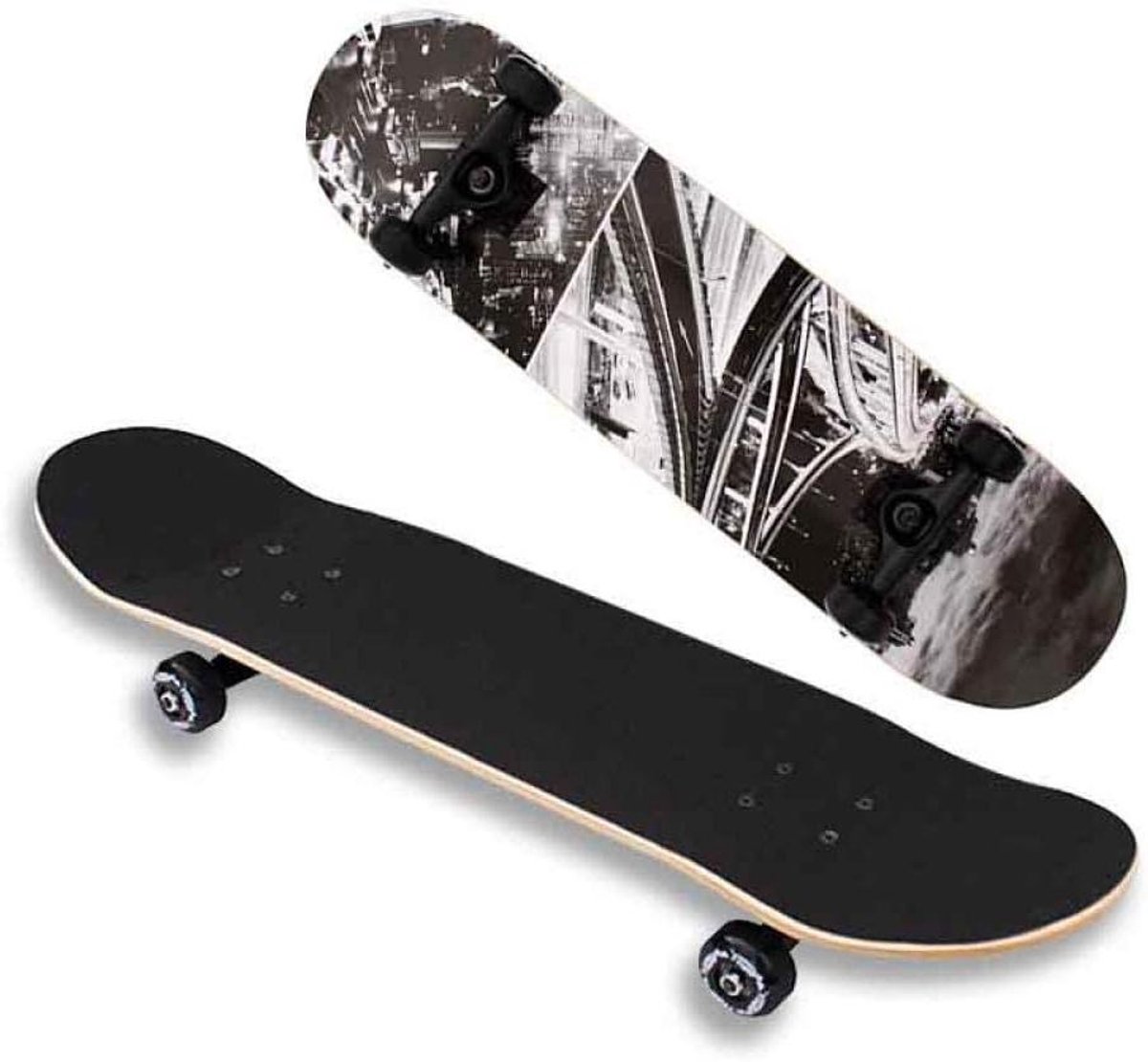 longboard skateboard cruiser board stad verplaatsen 7 laags canadees esdoorn 31 inch blauw