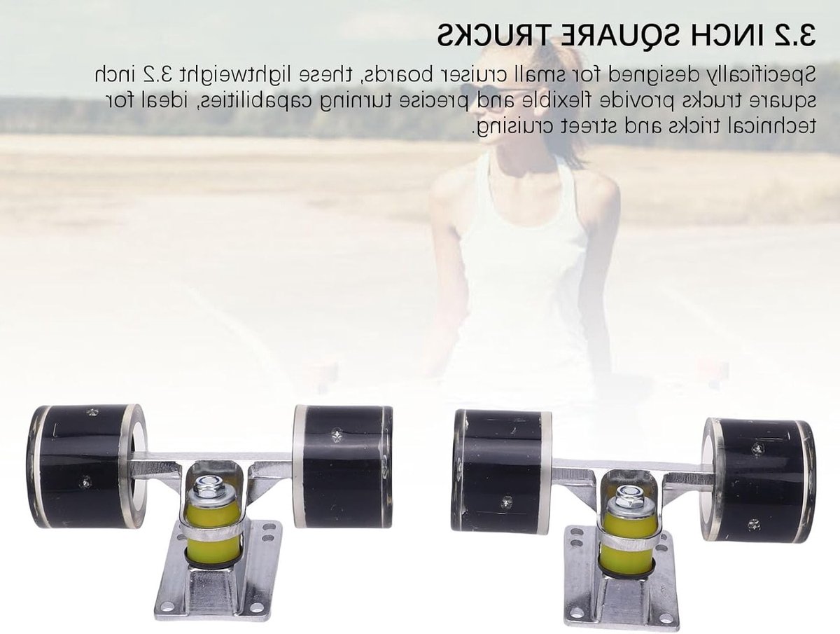 Longboard Skateboard Trucks en Wielen Set, 55 x 45 mm PU Wielen, Aluminium Trucks en Hardware Combinatie voor Cruisers en Skateboards Longboard kopen online