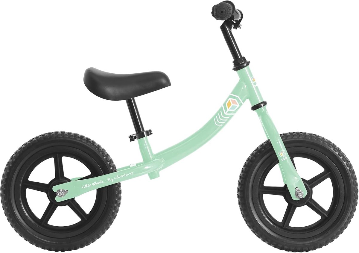 loopfiets 12 inch groen maat s zadel stuur verstelbaar groeifiets voor kind