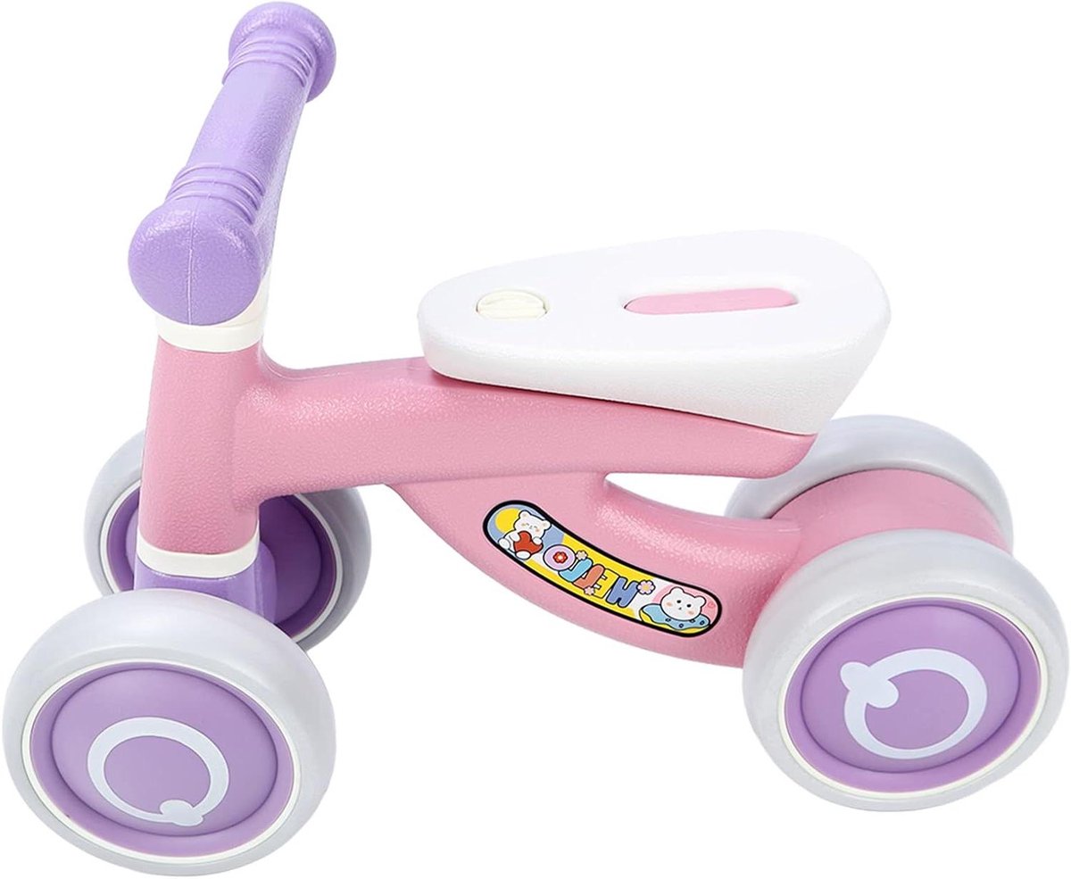 Loopfiets Baby - Peuterfiets Binnen - Ontwikkeling Balans - Anti-omval Ontwerp - 50 cm Lengte - Paars Roze Loopfiets kopen online