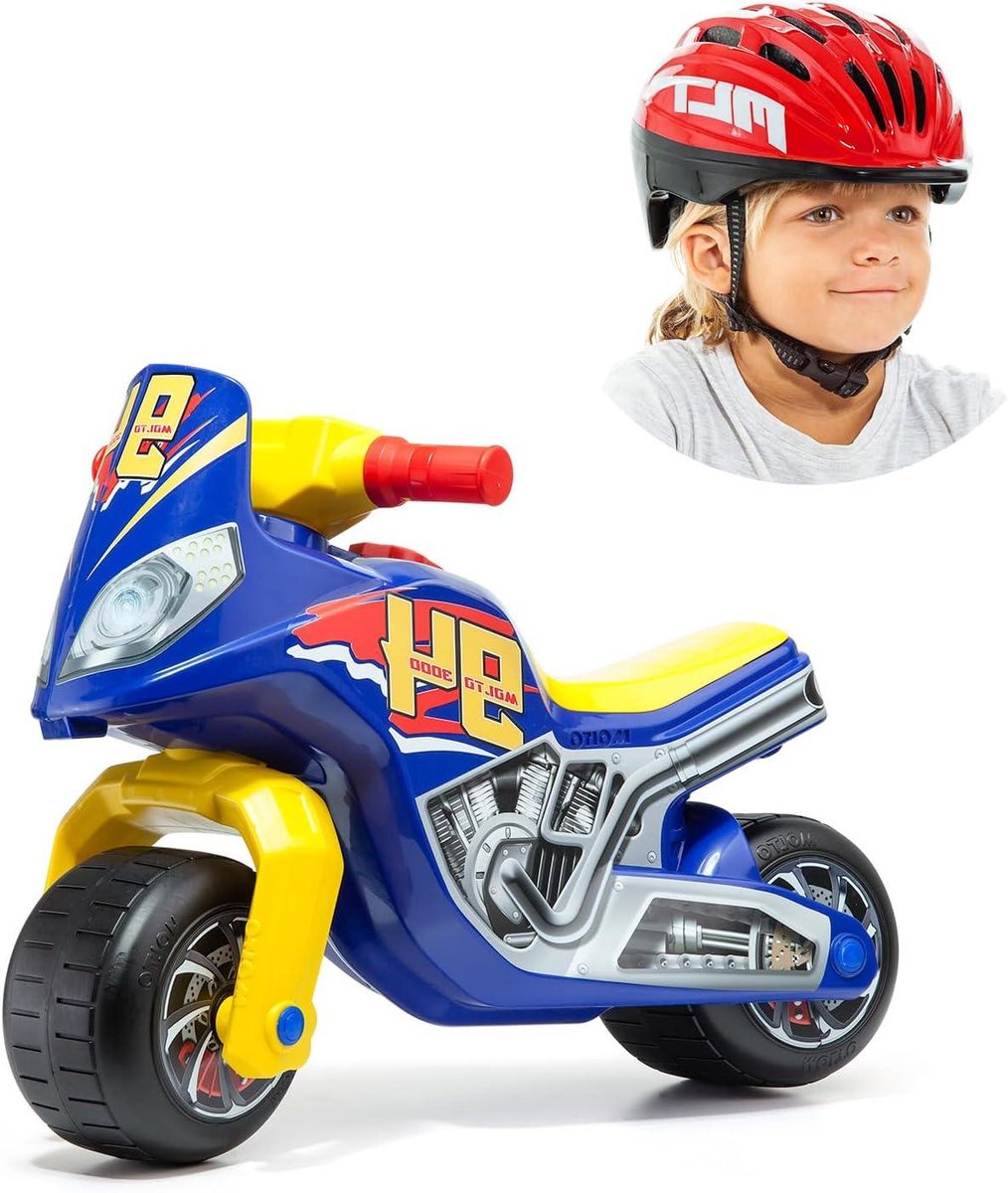 Loopfiets motor - Cross motor - Buiten spelen - Inclusief helm - 62 x 35 x 46 cm - Blauw Loopfiets kopen online