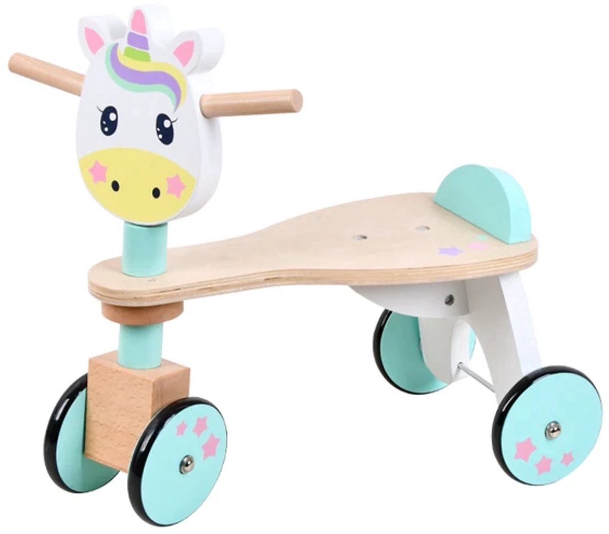 LoXa Houten Loopfiets Unicorn – 4 Wielen – Vanaf 1,5 Jaar – Peuter Loopfiets – Lichtgewicht & Stabiel Loopfiets kopen online