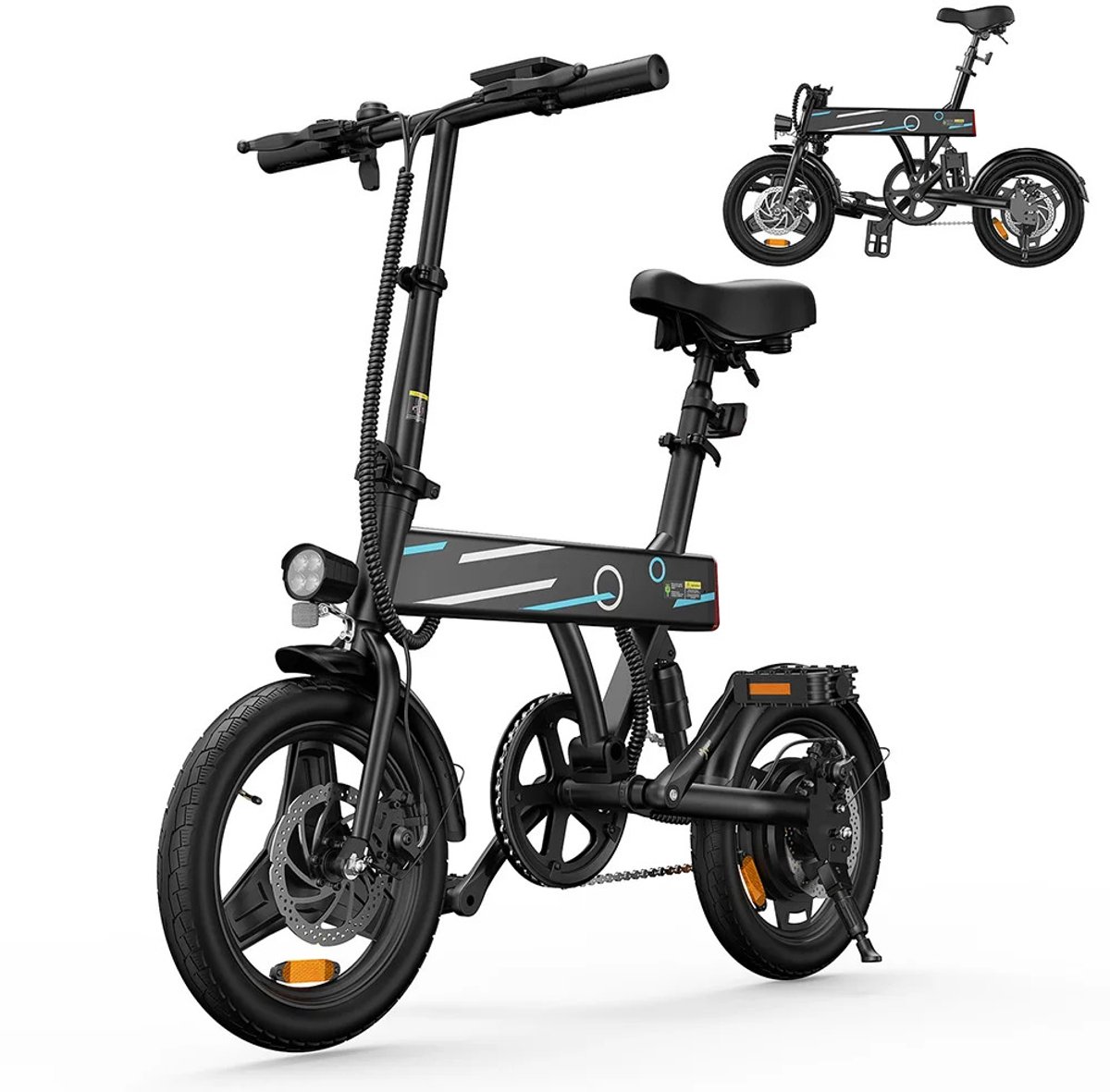 LUMÈ STORE Elektrische Fiets Opvouwbaar – E-bike Volwassenen- Fatbike - Inklapbaar - 36V 7,8Ah - Compact - 14 Inch - 25KM - Zwart Fiets (elektrisch) kopen online