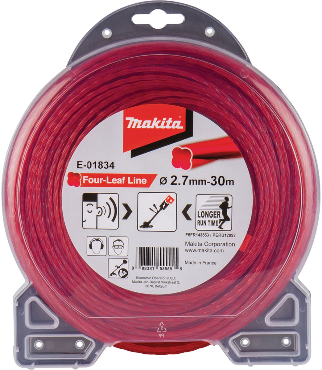 Makita maaidraad Vierbladig rood 30 m Ø 2,7 mm - E-01834 Speelgoedgrasmaaier kopen online