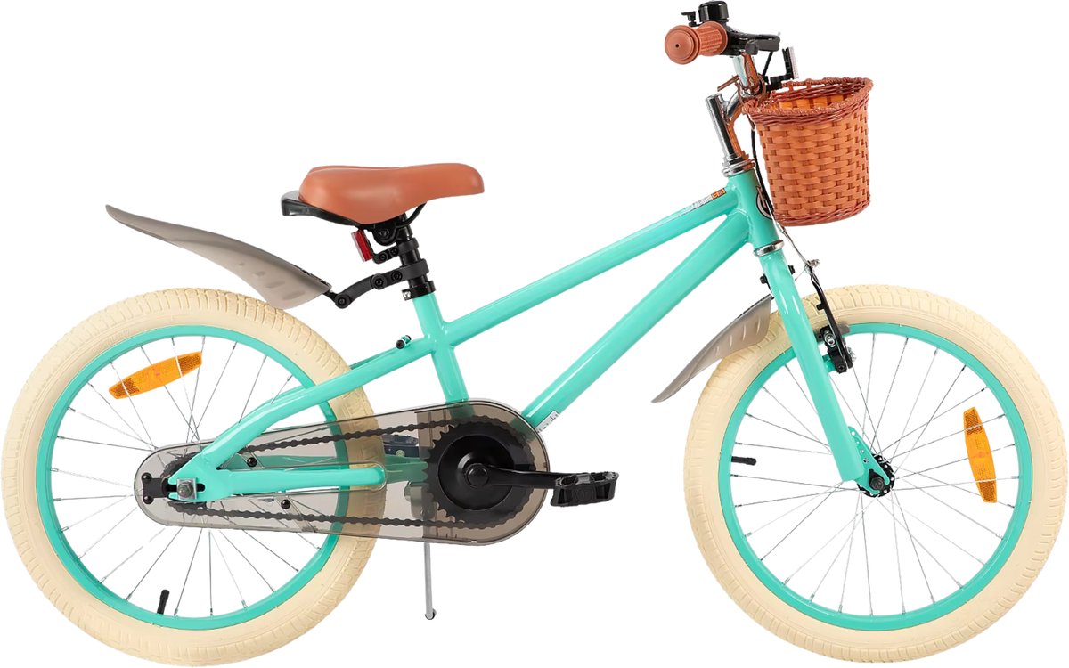 Meisjesfiets – Voor kinderen – Met zijwieltjes, handrem, coasterrem en mandje – Groen, 36 cm Kinderfiets kopen online