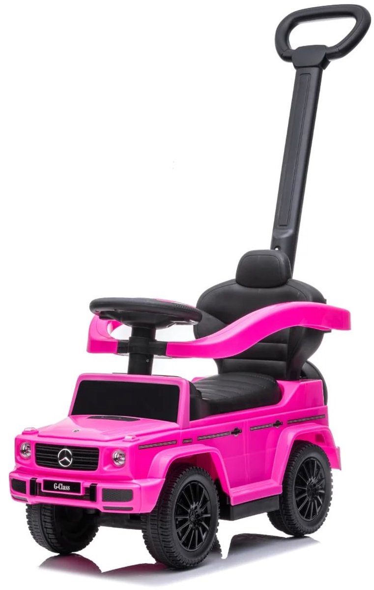 Mercedes G63 2-in-1 Loopauto met duwstang 1 tot 3 jaar – Officieel Gelicentieerde Mercedes-Benz Loopauto met Claxon & Opbergvak – Buitenspeelgoed Peuter met Duwstang & Beschermbeugels – Roze Loopauto kopen online