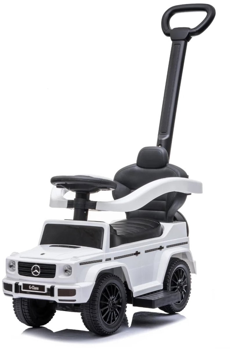 Mercedes G63 2-in-1 Loopauto met duwstang 1 tot 3 jaar – Officieel Gelicentieerde Mercedes-Benz Loopauto met Claxon & Opbergvak – Buitenspeelgoed Peuter met Duwstang & Beschermbeugels – Wit Loopauto kopen online