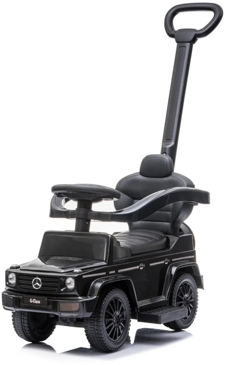 mercedes g63 2 in 1 loopauto met duwstang 1 tot 3 jaar officieel gelicentieerde mercedes benz loopauto met claxon opbergvak buitenspeelgoed peuter met duwstang beschermbeugels zwart