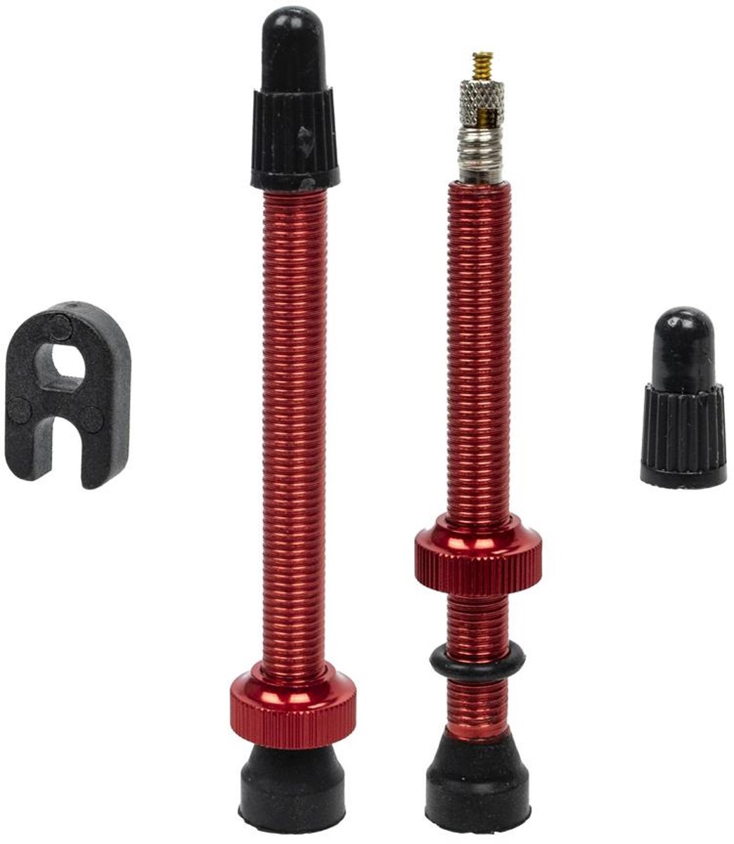 Merkloos UST - Tubeless Presta Ventielen - 60 mm - Aluminium - Rood Eenwieler kopen online