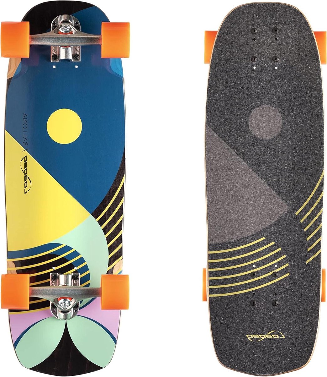 Mini Cruiser Longboard - Compact Skateboard - Carven en Pompen - Uniek Lepel Concave - 86 cm Deklengte - Willy Skateonderdeel kopen online