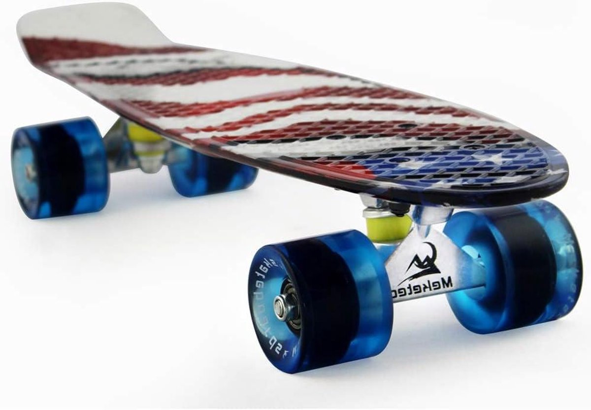Mini Cruiser Skateboard - Beginners Board - Straat Gebruik - Unieke Truck Kleuren - 22 Inch - Amerikaanse Vlag Skateonderdeel kopen online