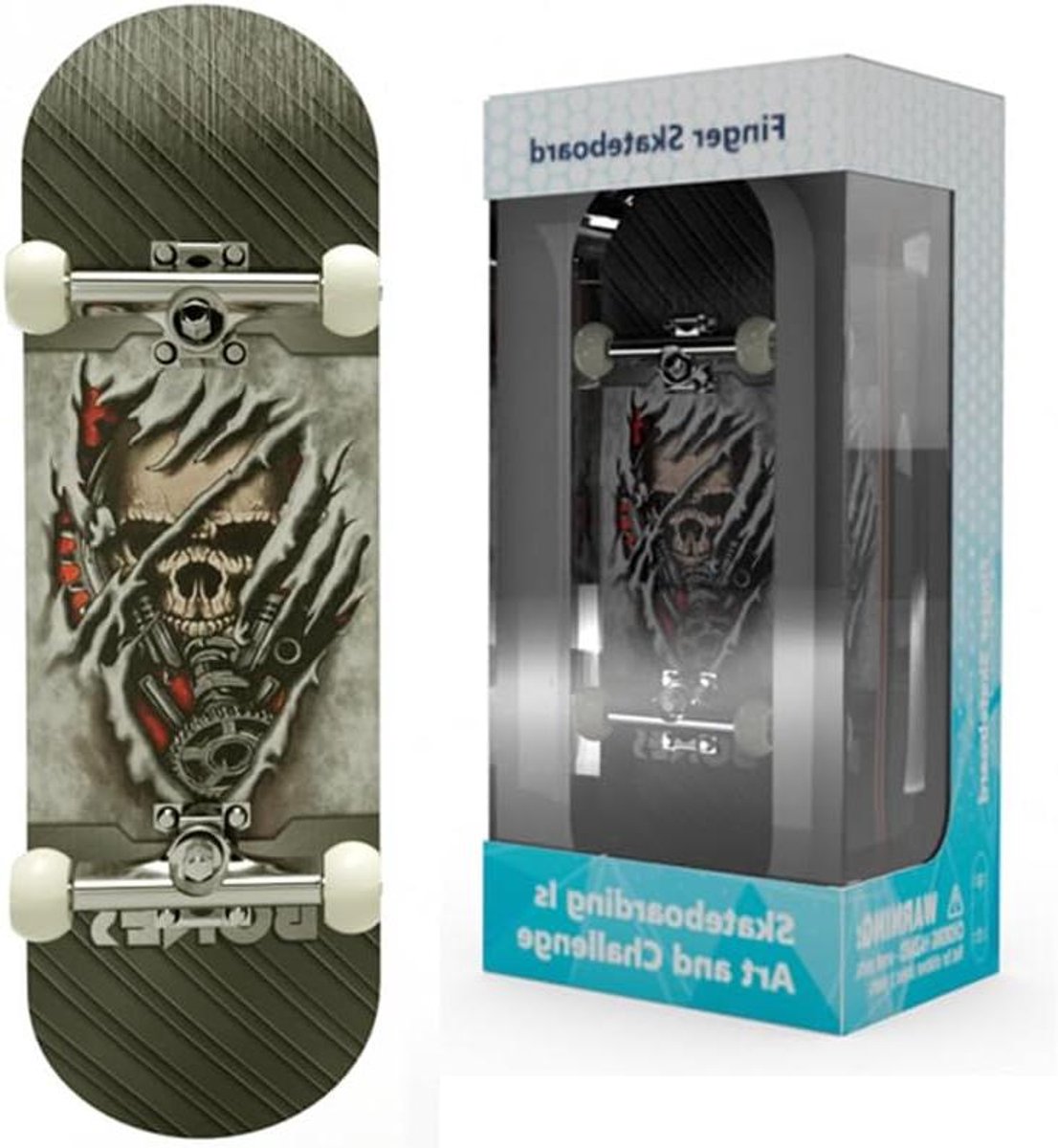 Mini Vinger Skateboard - Toets Board - Vinger Coördinatie - 5-laags Esdoorn Dek - 28 x 98 mm - Schedel Design Skateonderdeel kopen online