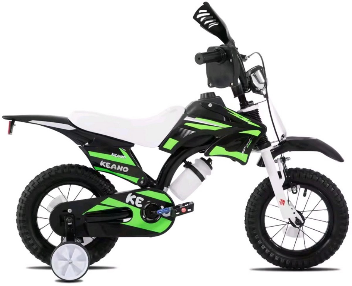 MotoBike Kinderfiets 12 inch met zijwieltjes Groente Kinderfiets kopen online