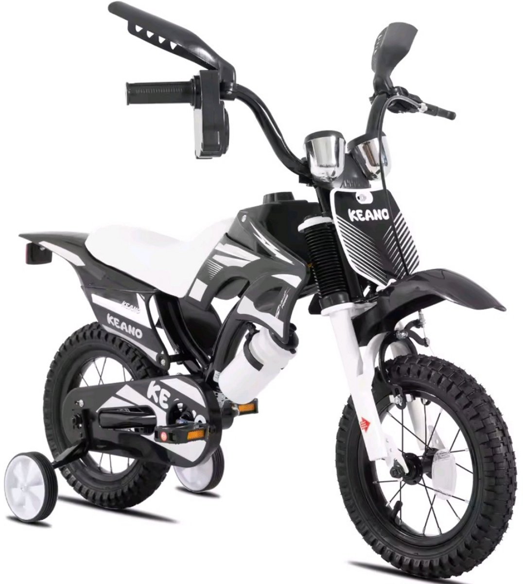 MotoBike Kinderfiets 12 inch met zijwieltjes Zwart Kinderfiets kopen online